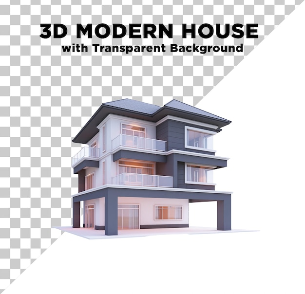 Modernes Haus 3D-Design-Foto ohne Hintergrund