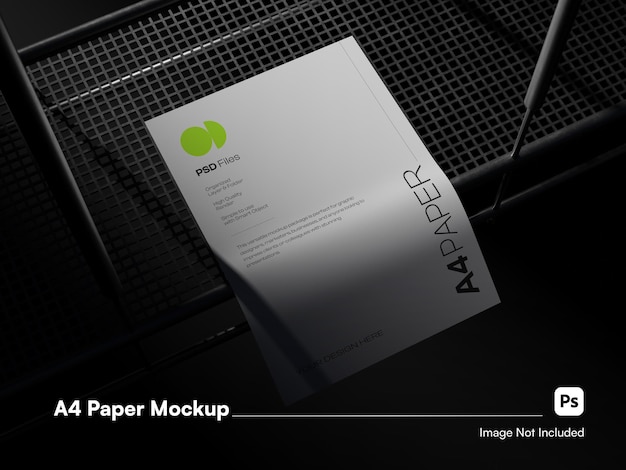 PSD modernes high-level-a4-papier-3d-isoliertes mockup