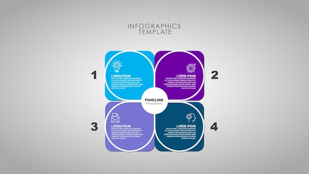 PSD modernes infografik-schrittkonzept kreatives design