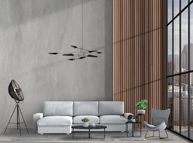 Modernes Innenwohnzimmer mit mit Sofa