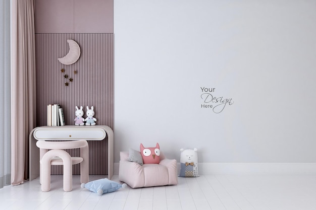 Modernes Innenwohnzimmer mit Tischwandmodell