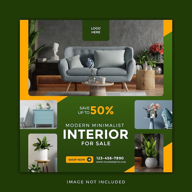 modernes interieur instagram post banner design 3