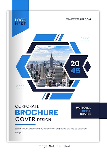 PSD modernes, kreatives corporate-look-book-business-broschürendesign mit blauen kreativen formen