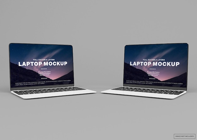 Modernes Laptop-Mockup-Design in 3D-Rendering-Isolaten