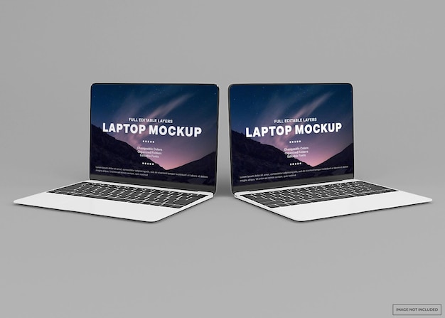 Modernes laptop-mockup-design in 3d-rendering-isolaten