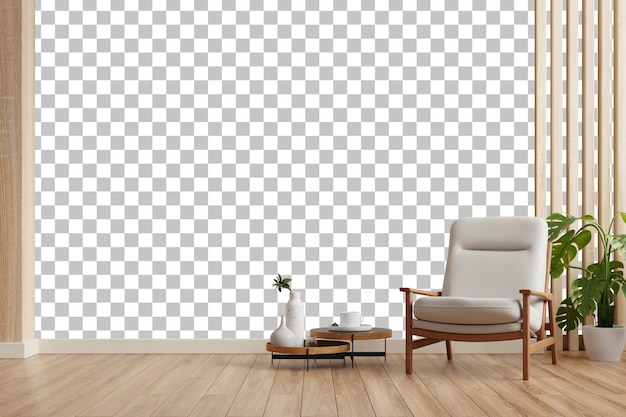 Modernes luxuriöses Wohnzimmer mit Sessel und stilvollen Möbeln