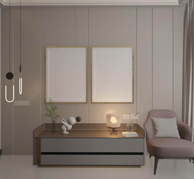 Modernes minimalistisches interieur mit mockup-poste