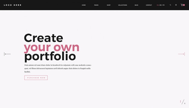 Modernes portfolio online-design, landingpage-vorlage