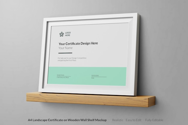 Modernes, realistisches Mockup-Design für Zertifikate