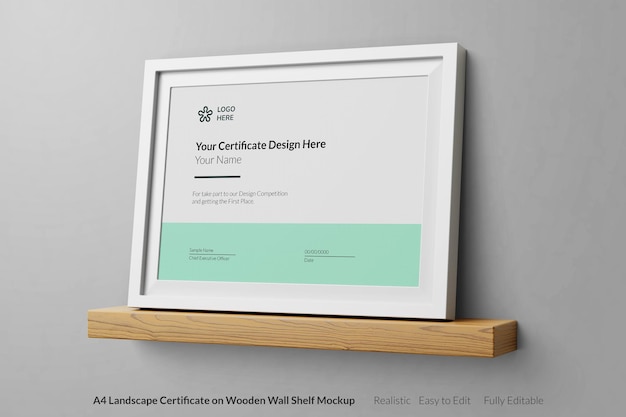 Modernes, realistisches mockup-design für zertifikate