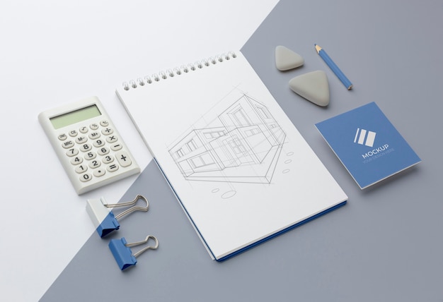 Modernes Schreibwaren-Mock-up-Arrangement