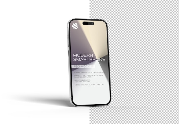 PSD modernes smartphone isoliert auf weißem mockup