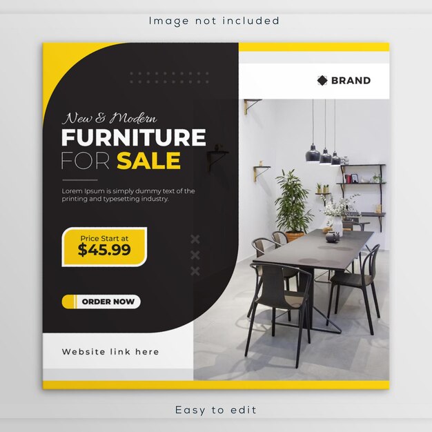 Modernes social-media-banner interior product furniture sale instagram facebook post template design