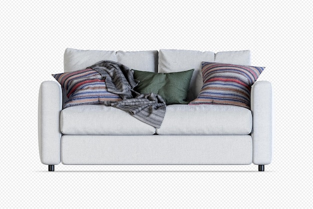 Modernes sofa in 3d-rendering isoliert