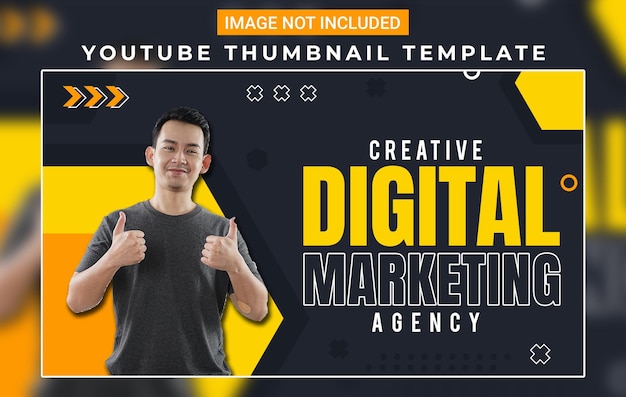 modernes Thumbnail-Design für digitale Marketing-Videos vollständig bearbeitbare PSD-Vorlage