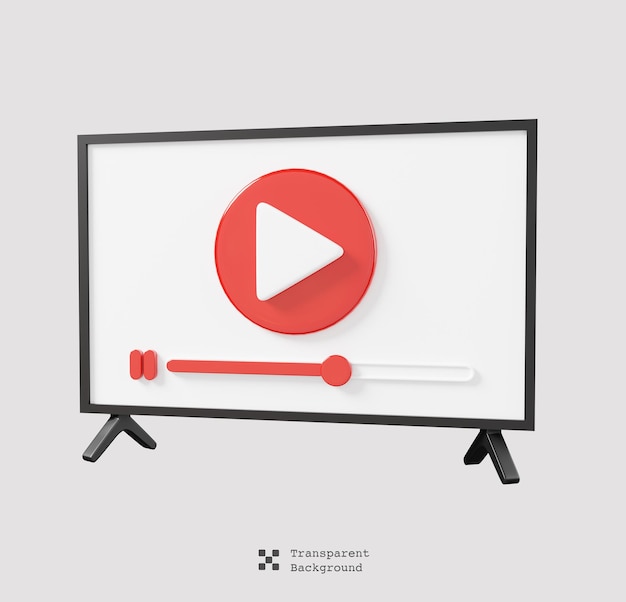 Modernes TV-Spiel, drahtlose Medienverbindung, Internet-Online-Kanalsymbol isoliert. 3D-Rendering