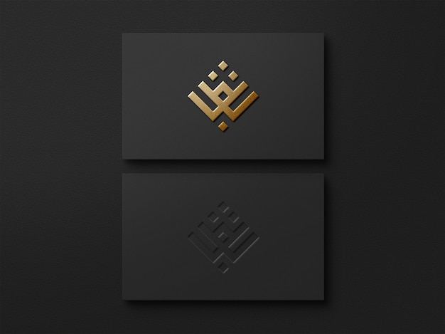 Modernes und luxuriöses Logo-Modell auf schwarzer Visitenkarte