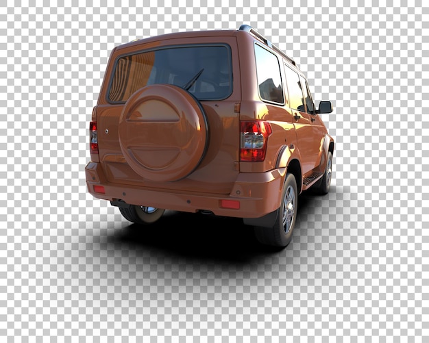 Moderní SUV izolované na pozadí, 3D renderování ilustrace