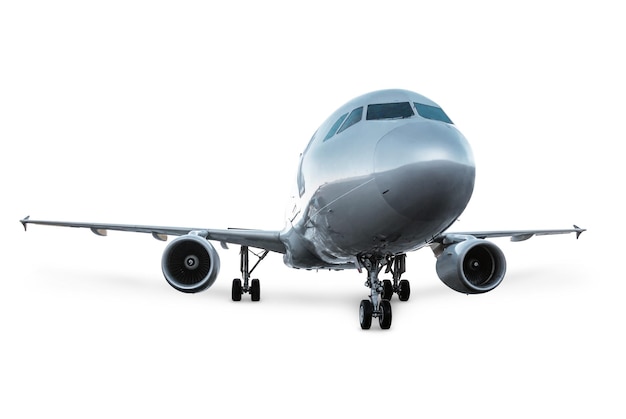 Moderno aereo passeggeri isolato su sfondo bianco