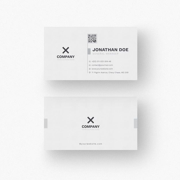 moderno biglietto da visita bianco mockup