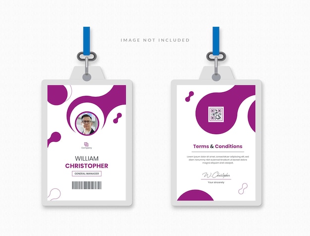 Moderno desenho de cartão de identificação corporativo Template Template de cartã de identificação de empregado da empresa