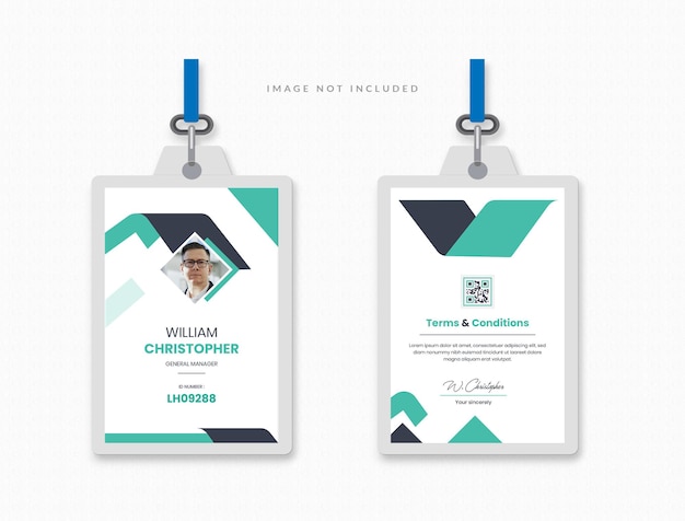 Moderno desenho de cartão de identificação corporativo Template Template de cartã de identificação de empregado da empresa