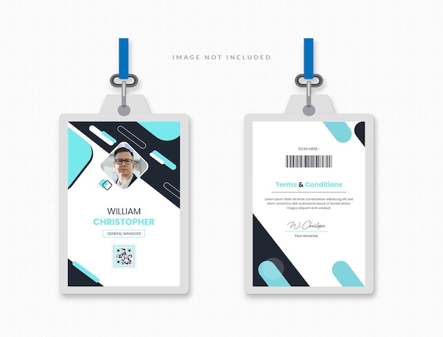 Moderno desenho de cartão de identificação corporativo Template Template de cartã de identificação de empregado da empresa