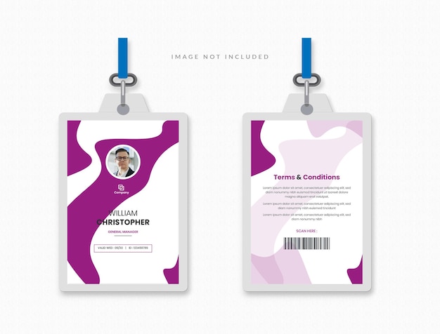 Moderno desenho de cartão de identificação corporativo Template Template de cartã de identificação de empregado da empresa