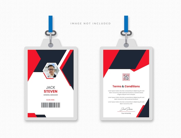 Moderno desenho de cartão de identificação corporativo Template Template de cartã de identificação de empregado da empresa