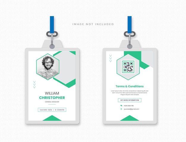 Moderno desenho de cartão de identificação corporativo Template Template de cartã de identificação de empregado da empresa