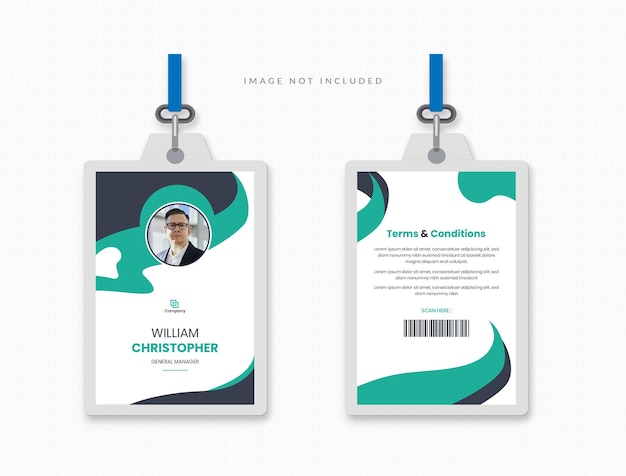 Moderno desenho de cartão de identificação corporativo Template Template de cartã de identificação de empregado da empresa