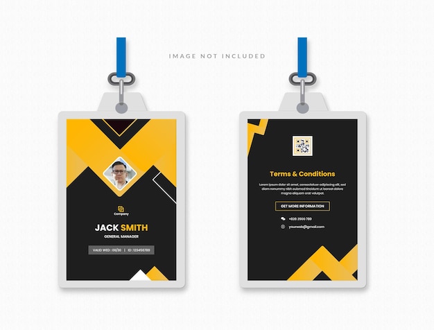 Moderno diseño de tarjeta de identificación corporativa plantilla plantilla de tarjeta de identidad de empleado de la compañía