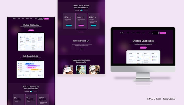 Moderno e elegante modelo de site SaaS