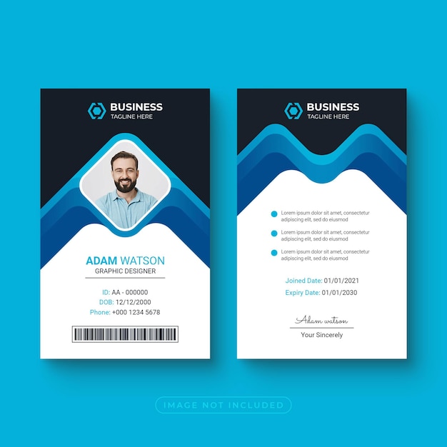 Moderno e limpo modelo de cartão de identificação comercial