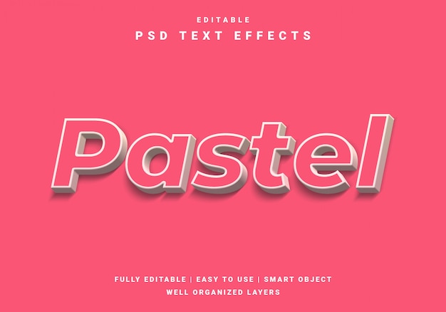 Moderno efecto de texto en color pastel 3d