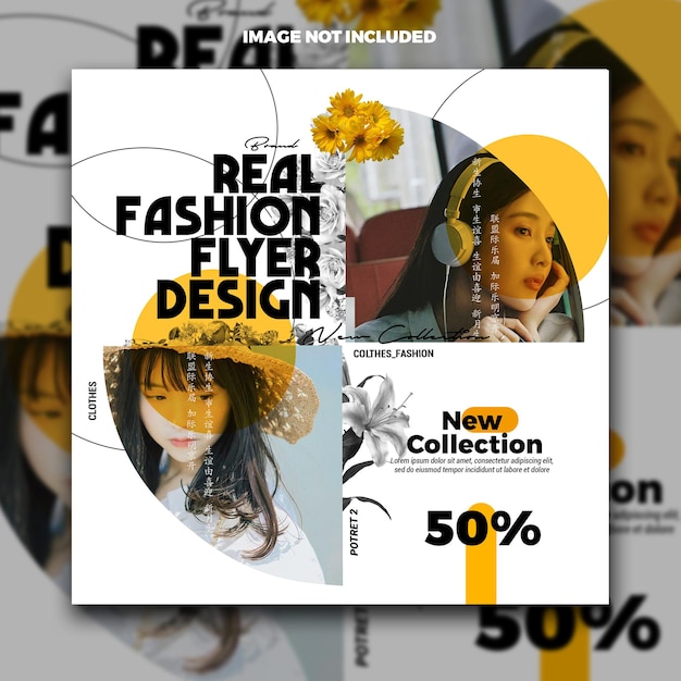 Moderno estilo de design de moda modelo de mídia social