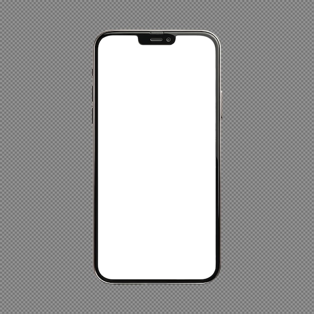 Moderno fuente realista de teléfono inteligente vista pantalla blanca en el fondo