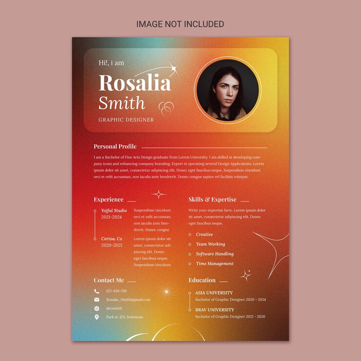 Moderno minimalista Desenhista Gráfico CV Resume Template