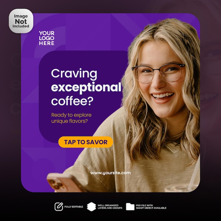 PSD moderno minimalista vibrante social media flyers o post template