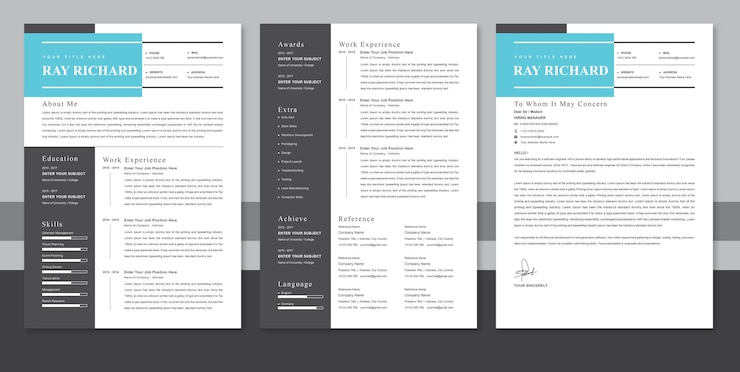 Moderno modello di curriculum per pagine Word Download istantaneo