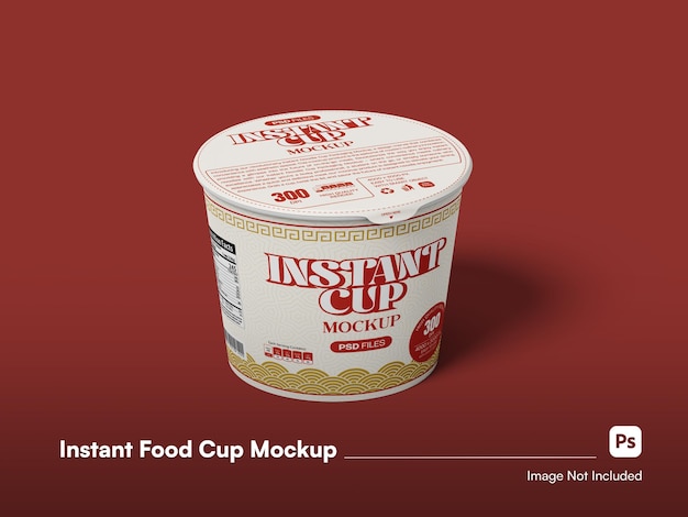 Moderno Modelo 3D de taza de comida instantánea simple aislado para el envasado de tazas