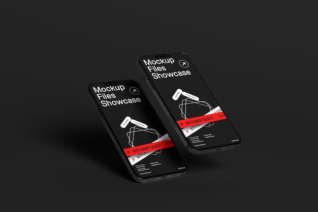 Moderno modelo PSD de teléfono inteligente negro para el diseño y presentación de la interfaz de usuario de la aplicación
