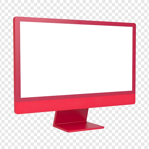 Moderno monitor de computadora rojo para el trabajo y la presentación
