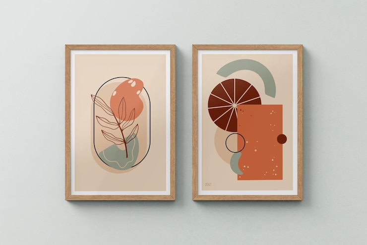 PSD moderno quadro de foto de parede de madeira para decoração de interiores