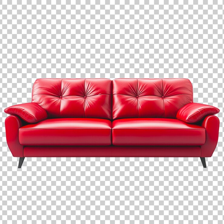 PSD moderno sofá de cuero único renderizado en 3d e imagen realista para anuncios en un fondo blanco