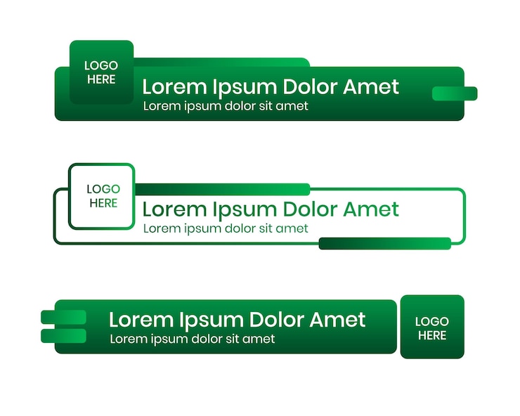 PSD moderno tercer diseño inferior gradiente verde conjunto de banderas para el diseño de elementos archivo psd
