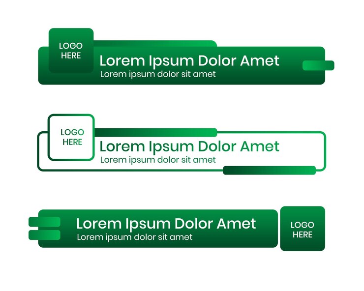 PSD moderno tercer diseño inferior gradiente verde conjunto de banderas para el diseño de elementos archivo psd