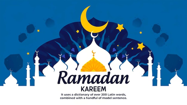 Modernos desenhos de bandeiras do Ramadan Kareem