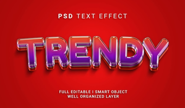 Modischer psd-texteffekt im 3d-stil