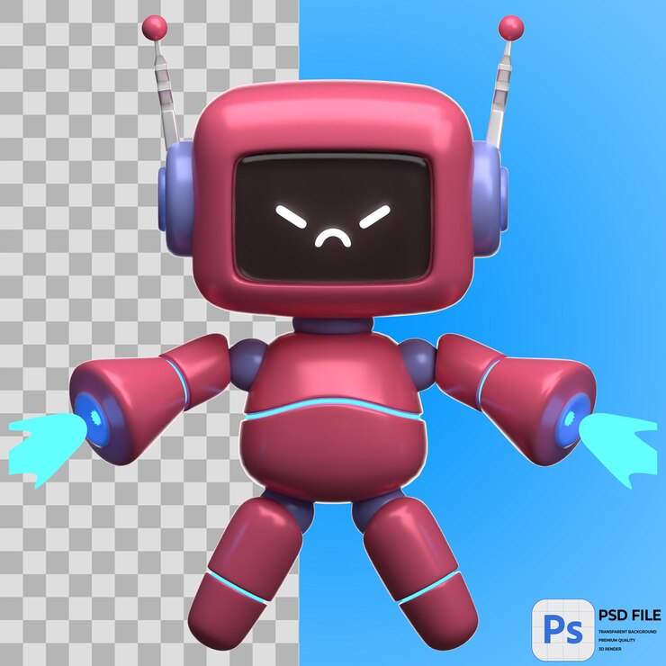 PSD modo de lucha de robots 3d render ilustración del icono aislado png